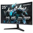 thumbnail image 1 of Koorui Monitor De Juegos Curvo De 25 Pulgadas 240 Hz Fhd 1080P Monitor De Computadora 1500R Pantalla Mprt De 1 Ms Sincronización Adaptativa 90% Dci-P3 Hdr Cuidado De Los Ojos Inclinación Ajustable Ves, 1 of 5
