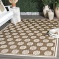 thumbnail image 2 of SAFAVIEH Courtyard Dimitri Damask Indoor/Outdoor Area Rug, Brown/Beige, 5'1" x 7'6", 2 of 11
