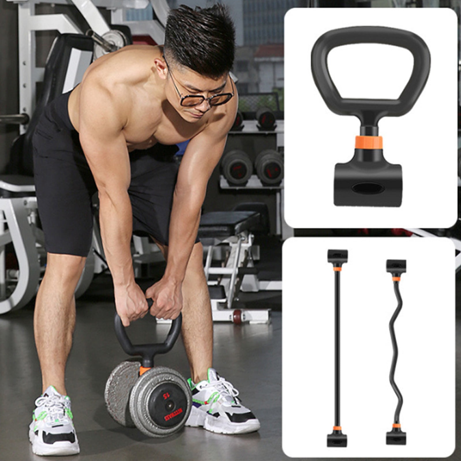 BIBABLYKE Portable Kettlebell Adapter Kettlebell Grip Handle Attachment Dumbbell To Kettlebell Converter Fitness Tool Enduring