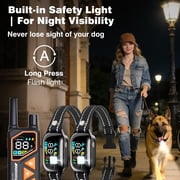 PetJoy 2 in 1 Dog Shock Collar with Remote 2 Dogs,3300Ft Dog Training Collar with 4 Modes,IPX7 Waterproof Bark Collar for Small to Large Dogs with Flashlight,2 Count
