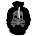 thumbnail image 1 of Skull Design Hooded Sweatshirt, Realistic 3D Skull Print Pullover Hooded Sweatshirt Cool Skeleton Graphic Hip Hop Hoodies with Big Pockets for Men Women, 1 of 3