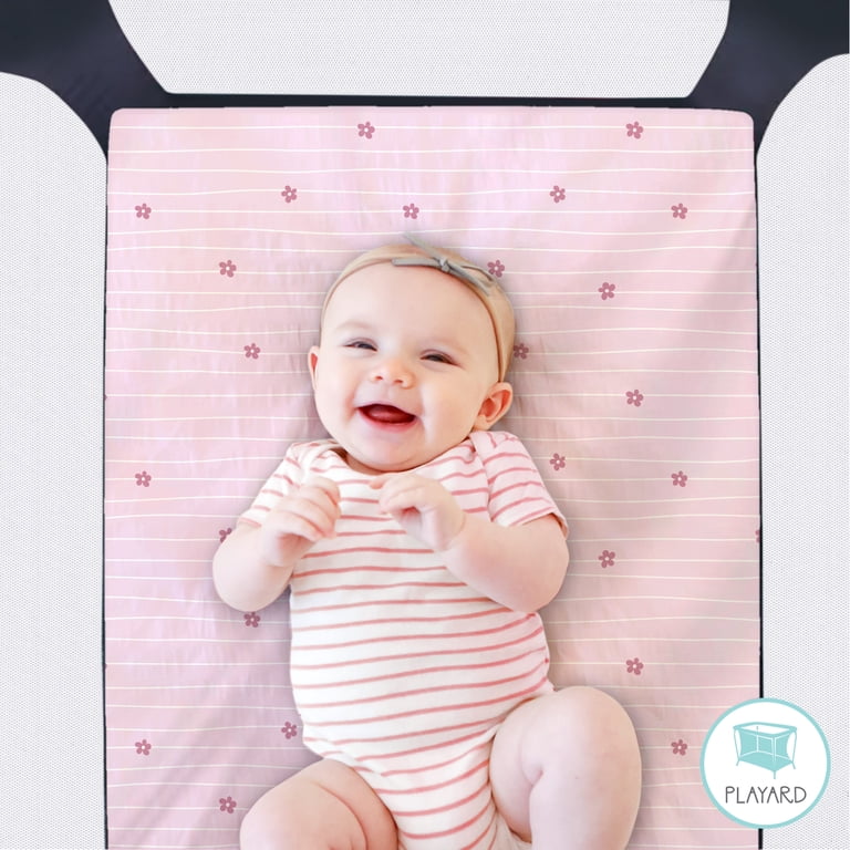 The Peanutshell Playard Sheets, Pink Daisy 3 Pack photo 8