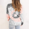 thumbnail image 4 of Fridja Womens Tie-dye O-neck Gradient Contrast Color Long Sleeve Top Pullover Sweatshirt, 4 of 8