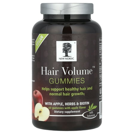 New Nordic Hair Volume Gummies | Biotin for Healthy Hair Skin & Nails | 60 Count