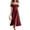 Wine, variant on UDAUDU Off The Shoulder Dress for Women 2026 Bridesmaid Dresses Spring Summer Wedding Guest Gowns Ruffle Neck Prom Dress with Slit Pink 2XL