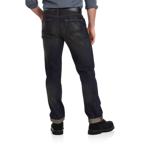 Men's Belted Dark Wash StraightLeg Jeans