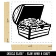 thumbnail image 2 of Open Treasure Chest with Gold Pirate Booty Self-Inking Rubber Stamp Ink Stamper - Lime Green Ink - Small 1 Inch, 2 of 7