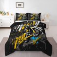 thumbnail image 1 of Erosebridal Graffiti Dirt Bike Literie Ensemble de Couette Grand, Éclaboussures Motocross Couette, Réversible 3 Pcs, Réversible, 1 of 7