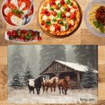 thumbnail image 2 of Amarainy Horses In Winter Forest Scene With Wooden Barn Linen Table Mats Set Of 4 For Home Kitchen Table Decor 12x18 inch, 2 of 5