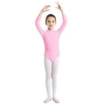 thumbnail image 3 of Yruioon Girls Long Sleeve Gymnastics Leotards Mock Neck Ballet Dance Unitards One Piece Bodysuits Pink 5-6, 3 of 7