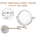 thumbnail image 3 of LED Wall Mounted Bath Vanity Mirrors,8" Double Sided Brass Lighted Magnification Makeup Shaving Extendable with Switch Electrical Plug New Version, 3 of 13