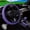 Purple, variant on 3pcs Breathable 3D Massage Mesh Comfortable Non-Slip Sweat-Absorbing Car Steering Wheel Cover Car Interior Suitable for 14.1-15Inch Women