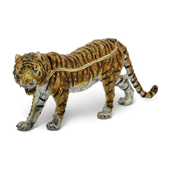 Pewter Large Bengal Tiger Trinket Box