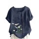thumbnail image 1 of Camiseta suelta informal de verano con cuello redondo y manga corta con estampado de flores para mujer OAVQHLG3B Store  lin121212, 1 of 4