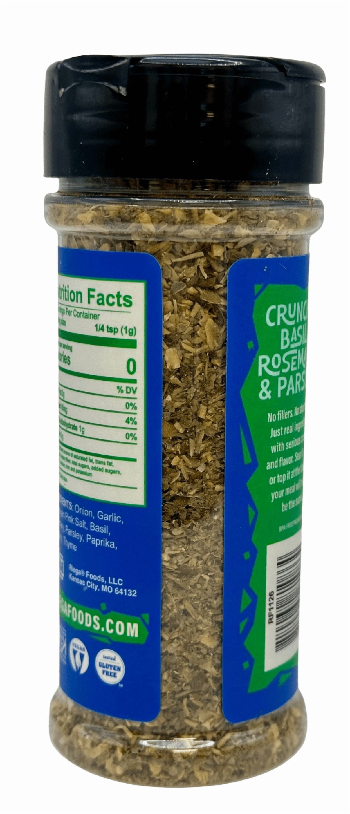 (3 pack) Riega Herb Crunch Shaker with Large-Cut Basil, Rosemary, and Parsley, 2.65 oz