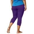 thumbnail image 6 of vzibsiv Plus Size Women Pants for Work Purple High Waist Lace Hem Capri Leggings Size 4XL, 6 of 6