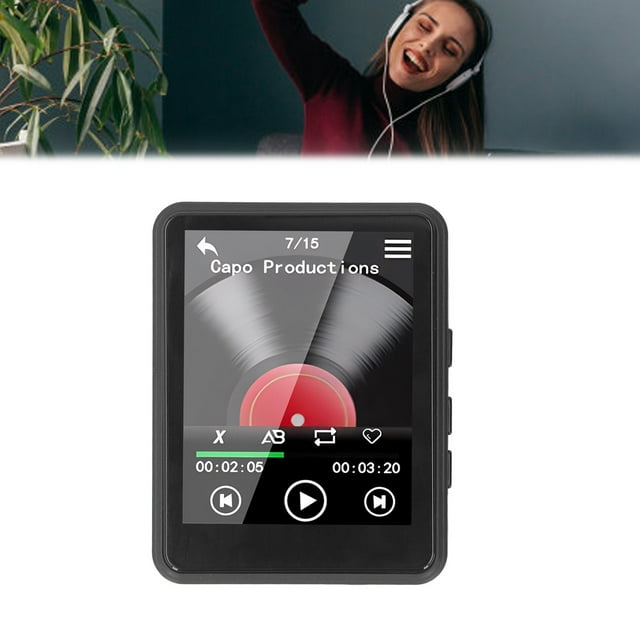 Portable Music Player, MP3 MP4 Player 2.4 Inch Full Touch Screen HiFi Stereo Sound Multifunctional Recording for Daily for Sports Without Memory Card,With 8G Memory Card,With 16G