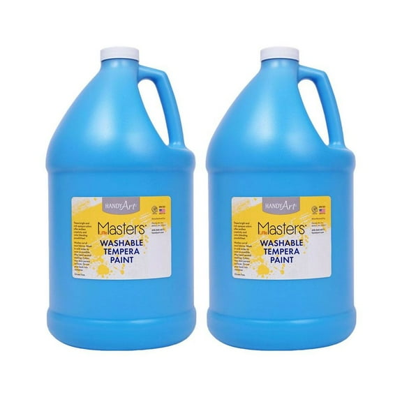 Little Masters® Washable Tempera Paint, Light Blue, Gallon, Pack of 2