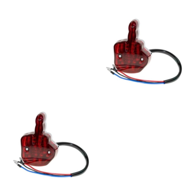 Speravity Unique Middle Finger Motorcycle Taillight Tail Lamp 12V LED Light Rear Brake Tipo 1 2piezas
