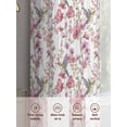 thumbnail image 6 of Pink Beige Flowers Sheer Curtains 84 Inch Length 2 Panels Set Window Treatments, Spring Floral Elegant Pastoral Botanical Rod Pocket Semi Curtains for Living Room/Bedroom/Kitchen Décor, 104"W x 84"L, 6 of 7