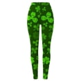 thumbnail image 5 of BOOMILK Leggings for Women St. Patrick's Day Shamrock Print Trendy High Waist Workout Leggings Slim Stretch Yoga Pants Green, 5 of 7