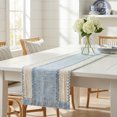 thumbnail image 3 of Table Runner for Kitchen Decor Birthday Decorations, Long Kitchen Runner with Tassel for Kitchen and Dining Table Decoration Light Blue 11.8x63inch, 3 of 6