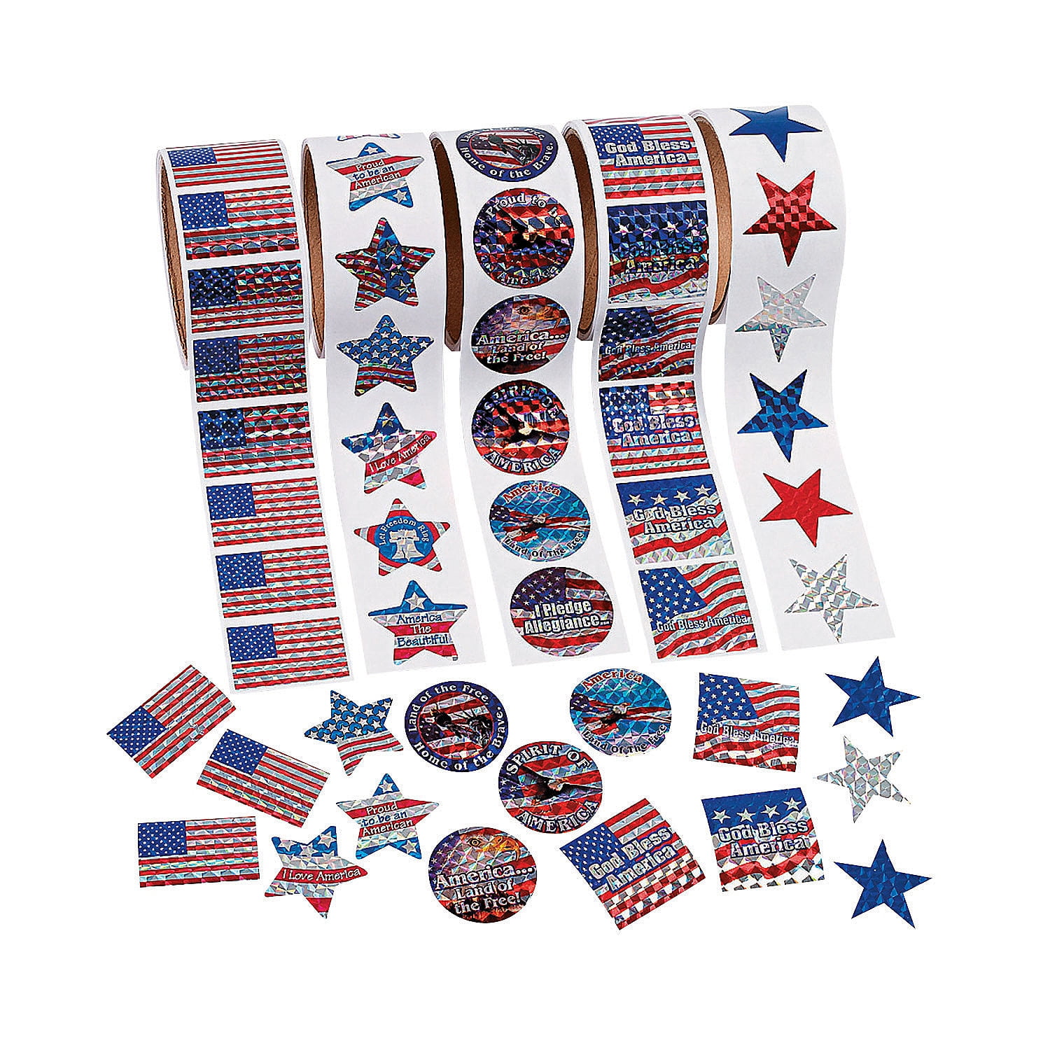 Patriotic Roll Sticker Set (5Pc) - Stationery - 5 Pieces - Walmart.com