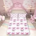 thumbnail image 2 of Cartoon Bowknot Kid Fitted Sheet Queen Size,Bow Tie Butterfly Knot Princess Bedding Set,Girls Women Room Decor,Western Cowgirl Disco Ball Retro Pink White Bed Sheet,2 Pillowcases(No Flat), 2 of 8