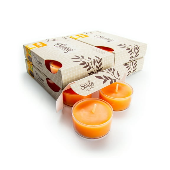 Mango & Papaya Tealight Candles Bulk Pack - 24 Orange Premium Scented Tea Lights - Shortie's Candle Company