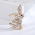 thumbnail image 4 of Hyasfey Creative Bunny Shape Brooch Shining Rhinestones Inlaid Animal Pin Dress Coat Shawl Lapel Badge Outfit Accessories Jewelry Gift, 4 of 8