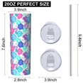 thumbnail image 3 of Pioneer Flower Floral Print Pattern 20oz Skinny Tumbler with Straw & Lid, Double Wall Vacuum Insulated Cup, Leak-Proof, Cup Holder Friendly, Hot 6H Cold 12H, 3 of 6