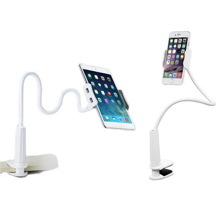 Gooseneck 360°Flexible Lazy Bed Desk Stand Holder Mount Clip For iPad Tablet iPhone Sumsung Phones Long Arm (Best Tablet Holder For Bed)