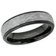 thumbnail image 2 of 2-Tone Tungsten Wedding Ring - Band for Mens & Womens- 6mm Stepped Edge Tungsten Ring - Black IP Tungsten Band, 2 of 3