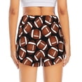 thumbnail image 4 of Fotbe Brown Football On Black Womens High Waist Running Shorts Athletic Workout Quick Dry Shorts for Women with Pockets Gym Yoga Summer Shorts-X-Large, 4 of 9