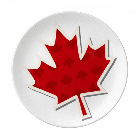 

Happy Canada Day Vertical Grain Maple Plate Decorative Porcelain Salver Tableware Dinner Dish