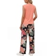 thumbnail image 5 of PINKSIR Two Piece Sets for Women Summer Outfits Oversized Wide Leg Crop Pants Lounge Sets Airport Beach Vacation Clothes, 5 of 10