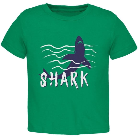 Summer Sun Shark Rising Waves Toddler T Shirt Kelly Green 3T