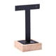 thumbnail image 1 of Exhibidor de aretes de madera, soporte en T para aretes con base de madera Negro, 1 of 9