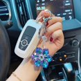 thumbnail image 3 of Keychain Key Holder Delicate Craftsmanship Eye-catching Three-dimensional Polishing Wear-resistant Decorate Eco-friendly Faux Crystal Snowflake Key Chain Car Decor, 3 of 6