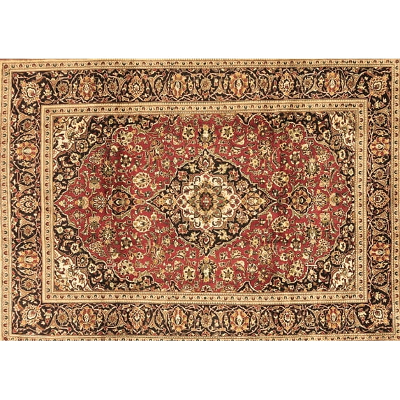 Ahgly Company Indoor Rectangle Medallion Brown Traditional Area Rugs, 8' x 10'