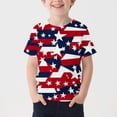 thumbnail image 2 of Gamivast 4Th of July Patriotic T Shirt for Kids Short Sleeve Crewneck Tees USA American Flag Stars And Stripes Paint Splatter Graphic Summer Tops, 2 of 5