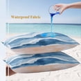 thumbnail image 4 of Blue Waves Coastal Lumbar Pillow Covers 20x12 Inch Set of 2, Light Blue Ombre Summer Beach Oceans Waterproof Outdoor Pillow Covers, Decorative Cushion Pillowcases for Couch, Sofa, Bed, Garden, Patio, 4 of 9