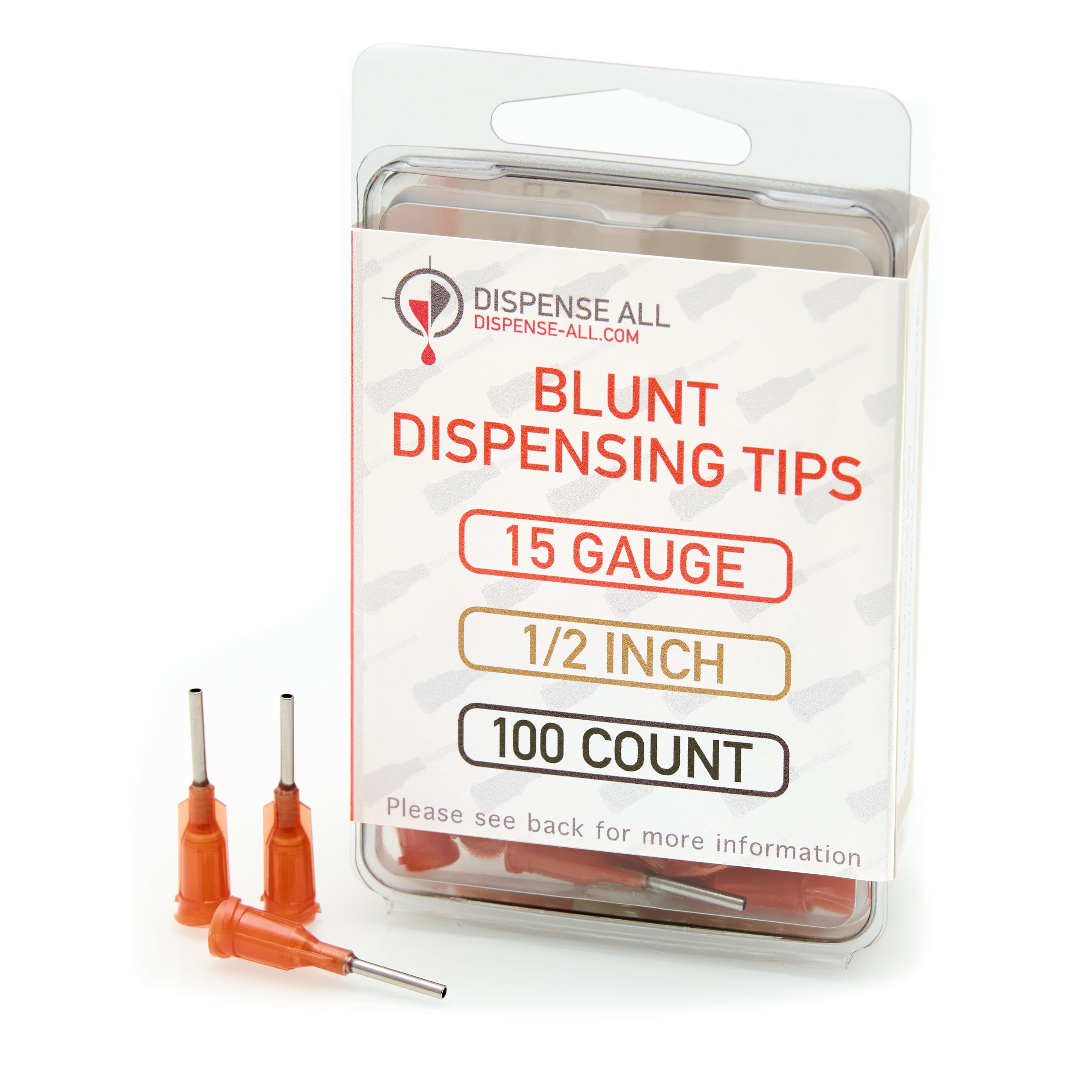 Dispense All 15 Gauge 1/2 inch Blunt Tipped Dispensing Needle, Luer