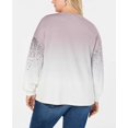 thumbnail image 2 of I.N.C Womens Dip-Dye Sweatshirt, Grey, Plus Size, 3X, 2 of 5