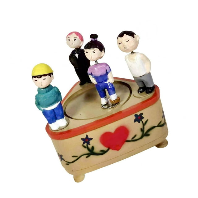 Kissing Doll Music Box Creative Sound Handcranked Music Case Machine Play for Girls Kids Boys Style B