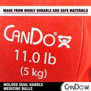 CanDo Molded Dual-Handle Medicine Ball for Strength Training, Core Workouts, Warmups, Cardio, and Plyometrics with Handles for Home and Clinic Use