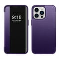 thumbnail image 1 of Nalacover Case for iPhone 14 Pro Max, Clear View Window Lychee Pattern PU Leather Rugged PC Flip Folio Cover with Magnetic Closure Shockproof Corners Case for iPhone 14 Pro Max,Purple, 1 of 7