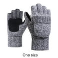 thumbnail image 6 of Winter Gloves for Men & Women Fingerless Mittens Wool Gloves Flap Cover Knitted Convertible Mittens Sport Fishing Gloves, 6 of 13