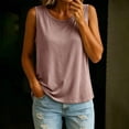 thumbnail image 2 of Delconic Womens Padded Tank Top Loose Fit Sleeveless Camisole Lightweight Built In Bra Casual Round Neck Summer Top Khaki L, 2 of 8