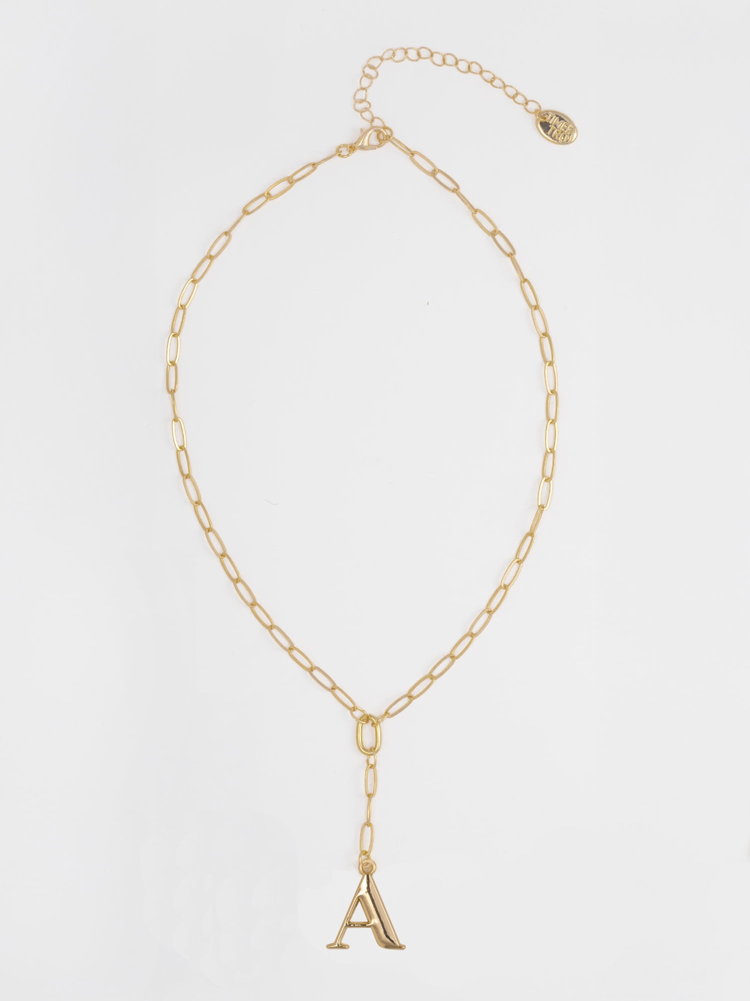 Time and Tru Women's Goldtone Initial Necklace, A